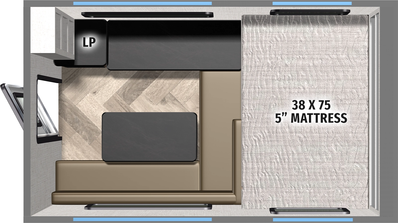 Real Lite Truck Camper R-580H Floorplan